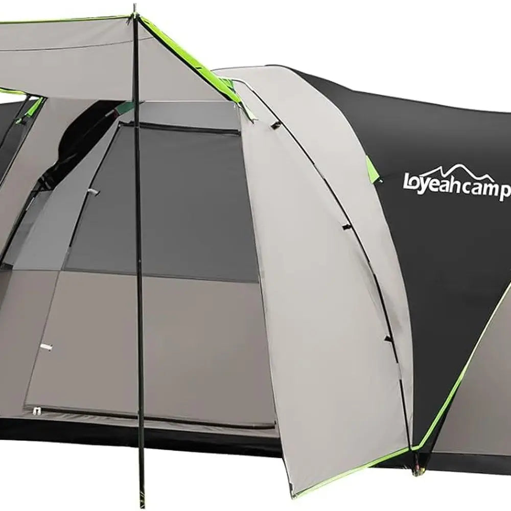 8-Person Family Camping Tent with 3 Rooms: Waterproof and Semi-Freestanding Dome Tent for Outdoor Adventures with Spacious Inter
