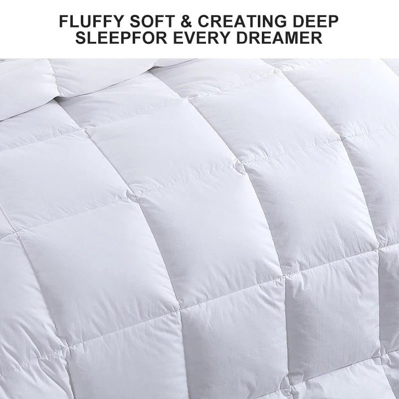 2 Pieces Feather and Down Comforter Queen Size - All Season White Queen Duvet Insert Warmth Bedding Comforters 90x90''