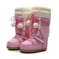 Pink Women Snow Boots Winter Female Boots Thick Outdoor Waterproof non-slip Mid-calf Boots Fashion Warm Fur Woman Winter Shoes