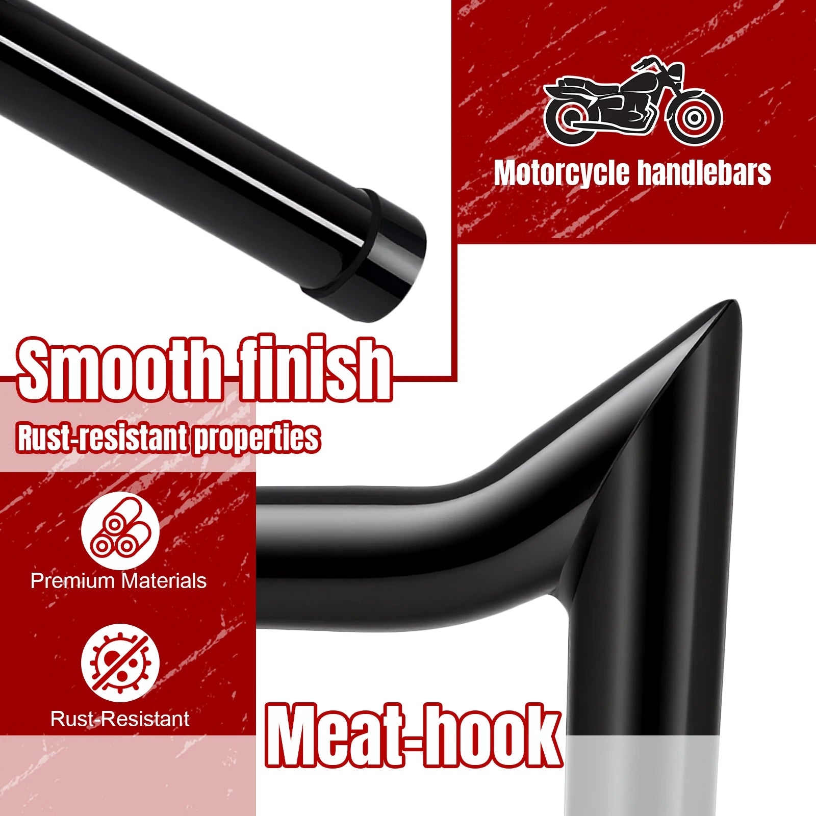 16 inch Meat Hook Monkey Bar Ape Hanger HandleBar for Harley Ape Hanger Bar Meathook HandleBar Monkey Bar Ape Hanger Bar