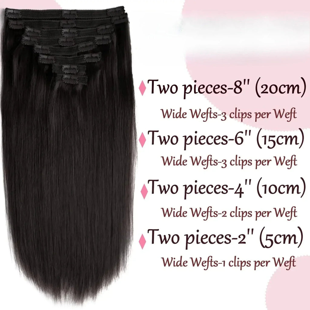 Clip In Hair Extensions Human Hair Brazilian Straight Clip In Natural Black Color Clip Ins Remy Hair 20 22 24 26 Inch 4# Women