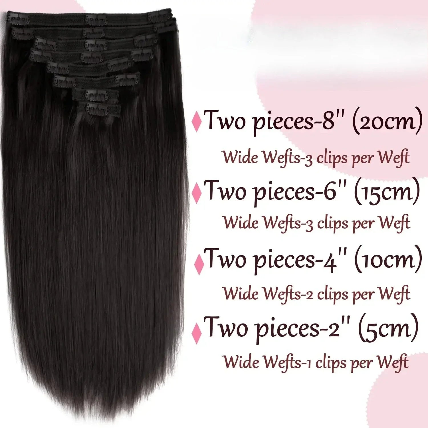 Clip In Hair Extensions Human Hair Brazilian Straight Clip In Natural Black Color Clip Ins Remy Hair 20 22 24 26 Inch 4# Women