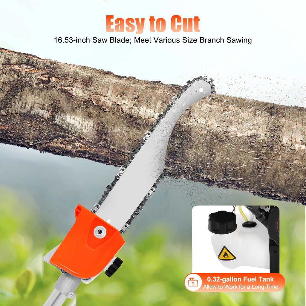 Gasoline Power High Branch Saw 52cc 2-stroke Engine 9500r/min 1.25KW 6500RPM Garden High Branch Saw