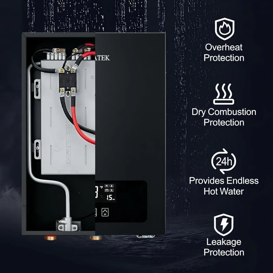 Electric Tankless Water Heater 14kW 240V - On-Demand Hot Water for Whole House - ETL Certified Self Modulating - Compact Design