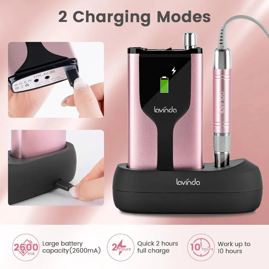 Professional Rechargeable Nail Drill Machine Cordless 35 000RPM Skyspace Brushless Nail Drill Portable Electrical Nail File for