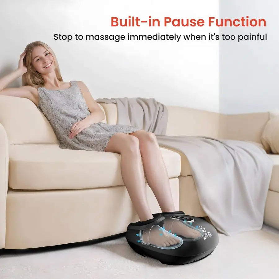Shiatsu Foot Massager with Heat, Kneading Rolling,Vibration, Compression,Remote Control,Foot Massage for Neuropathy,Plantar Fasc