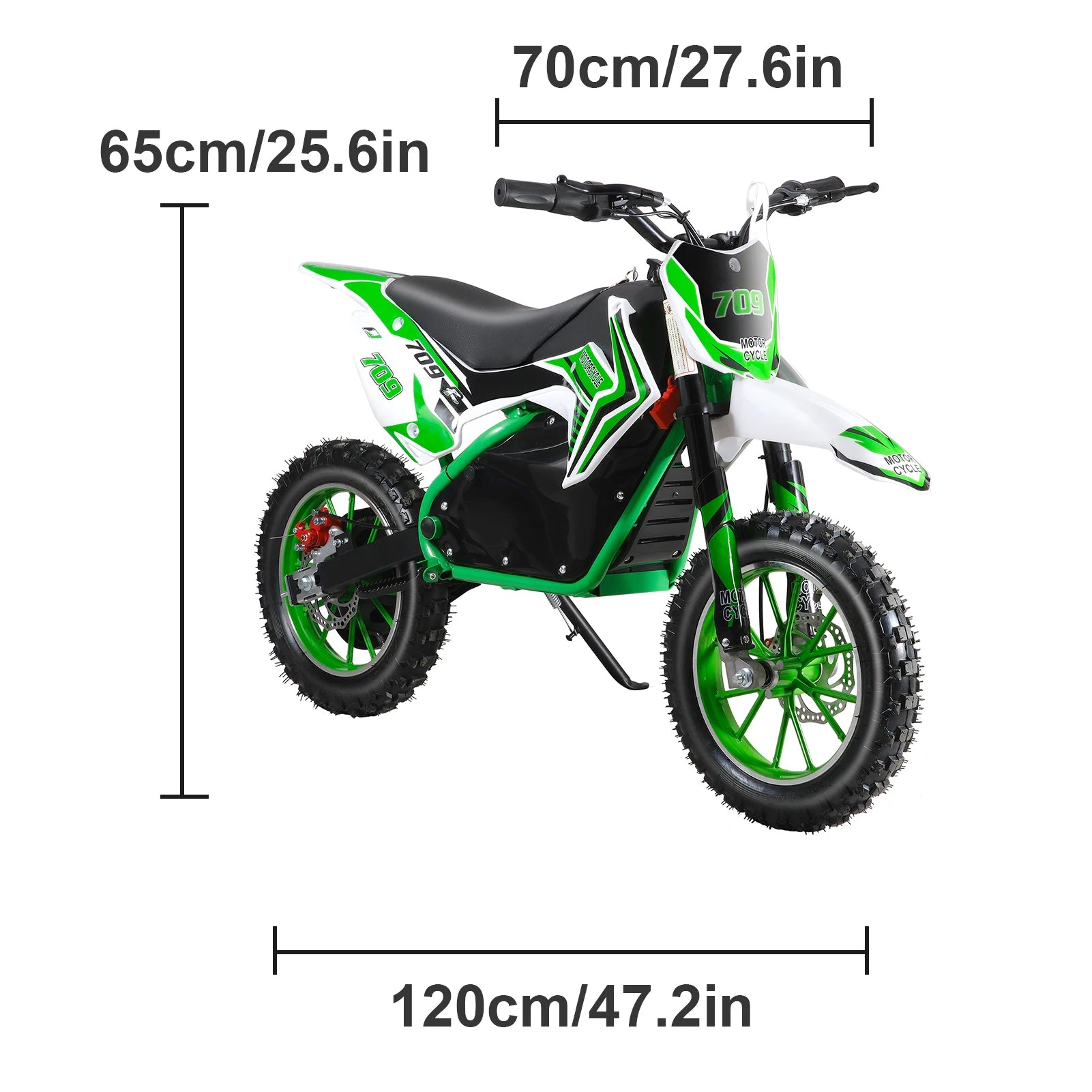 Off Road Mini Motorcycle, Rocket Electric Motocross Bike, Dirt Bike, Electric Pocket Motorbike with Mechanical Disc Brakes