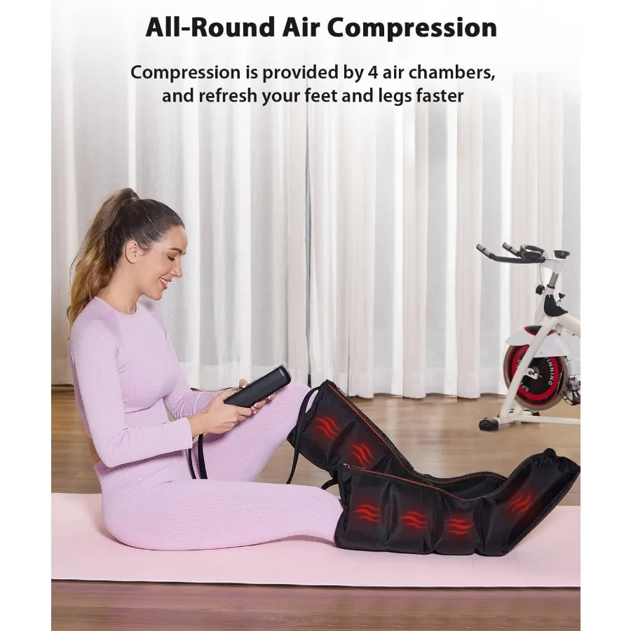Leg Massager with Heat and Compression for Enhanced Blood Circulation and Muscle Pain Relief Ideal for Relaxation After Work or