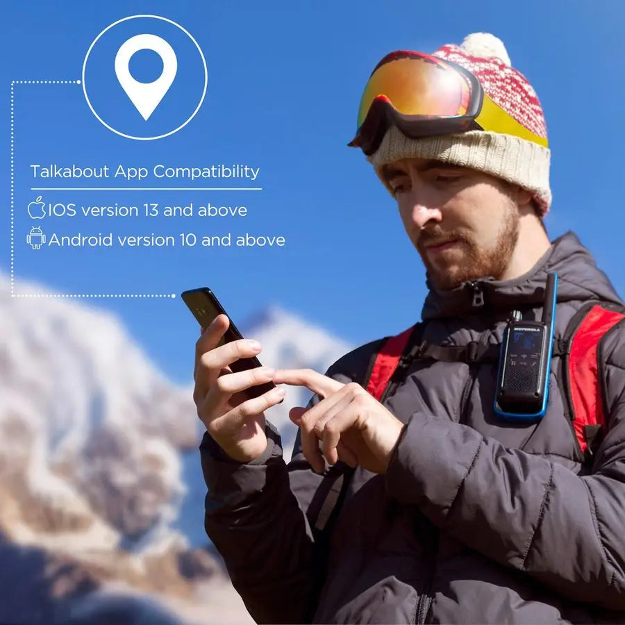 Portable FRS, T802, Talkabout, TwoWay Radios Waterproof IP54 Walkie Talkie Emergency Preparedness, Rechargable, 22 Channel, 35 M