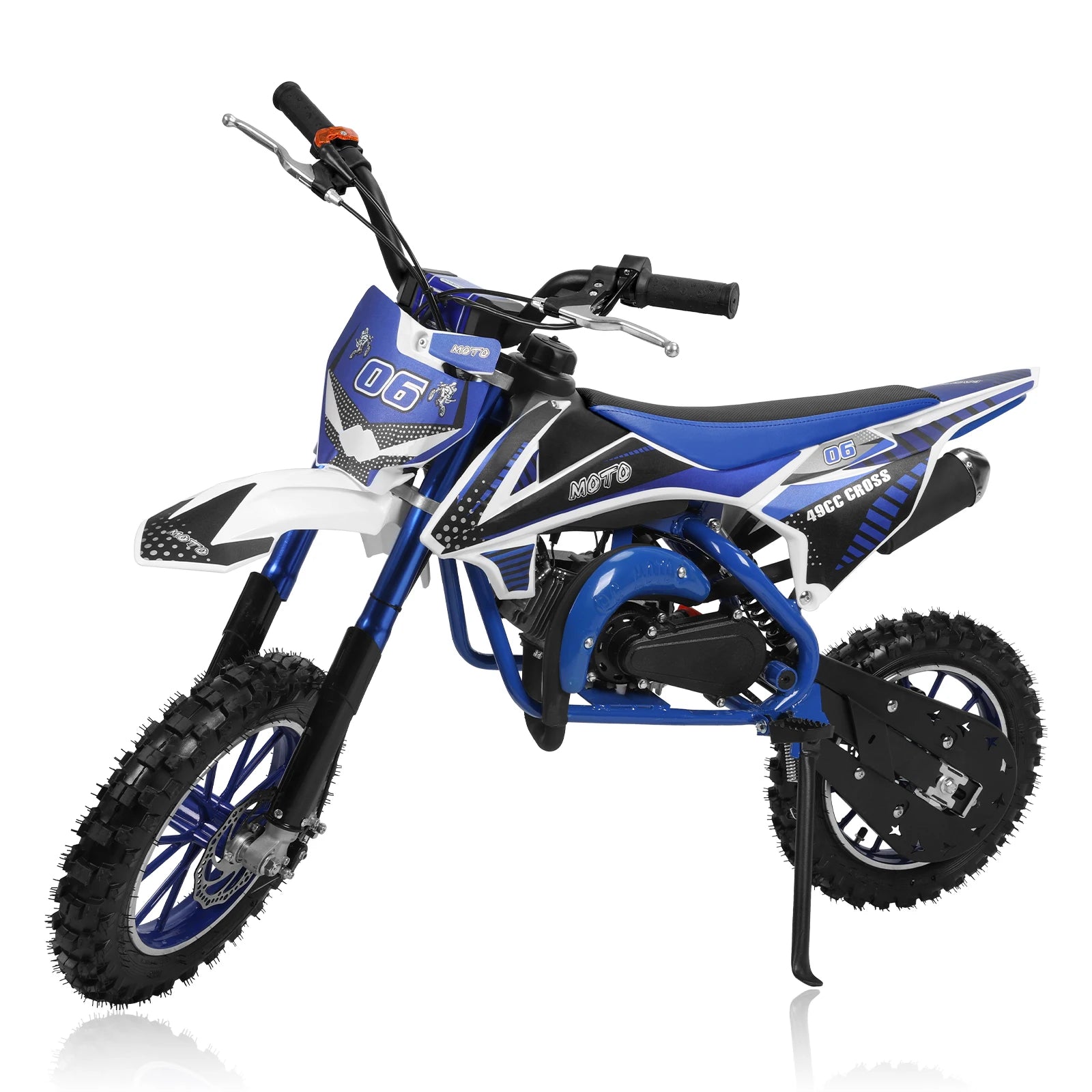 49cc 2-Stroke Gas Power Motocross,Beach Off Road Motorcycle,Kids Dirt Bike,Pocket Motorbike with Improved Front Rear Disc Brakes