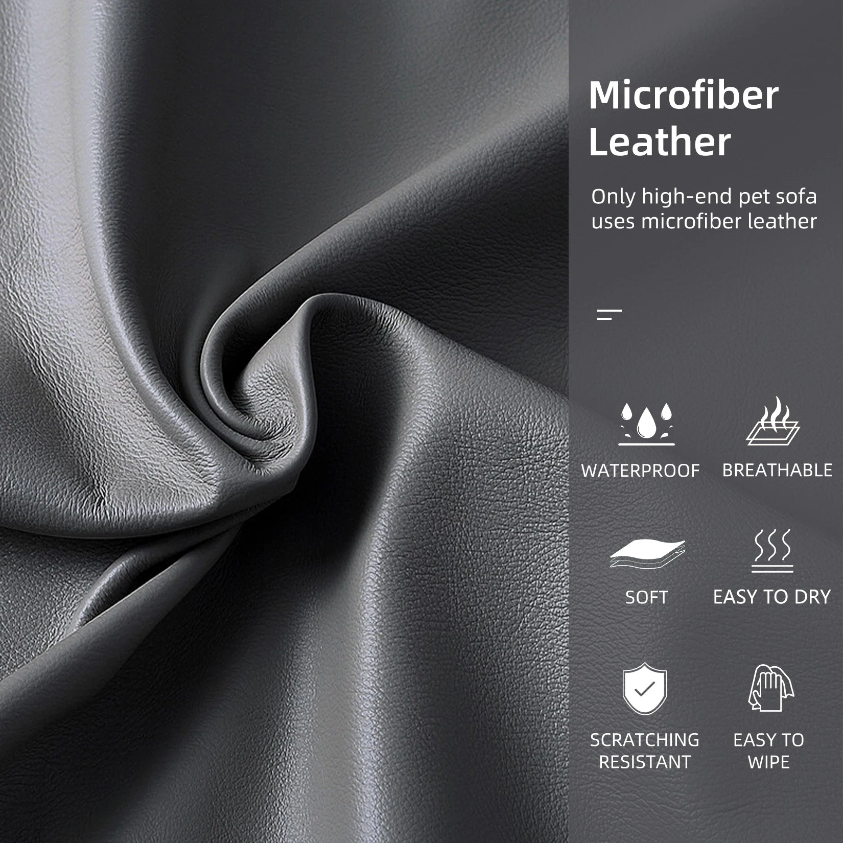 Elevated Dog Bed Sofa Mat Microfiber Leather Cover for Large Pet Snuggle Lounge Chair with Removable Cushion