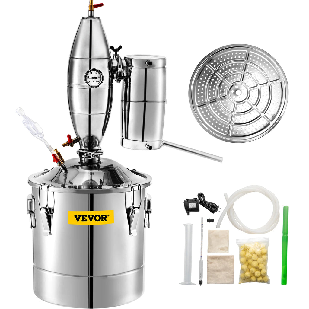 SucceBuy 20L-70L Alcohol Distiller Machine Beer Brewing Equipment DIY Wine Moonshine Apparatus Dispenser Kit Home Appliance