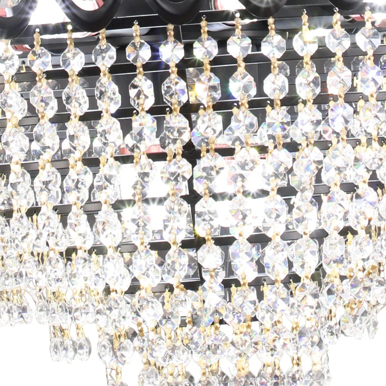 Unique Elegant Crystal Chandelier with Adjustable Chain Soft light for High Ceiling Foyer Entryway Living Room Dining Room
