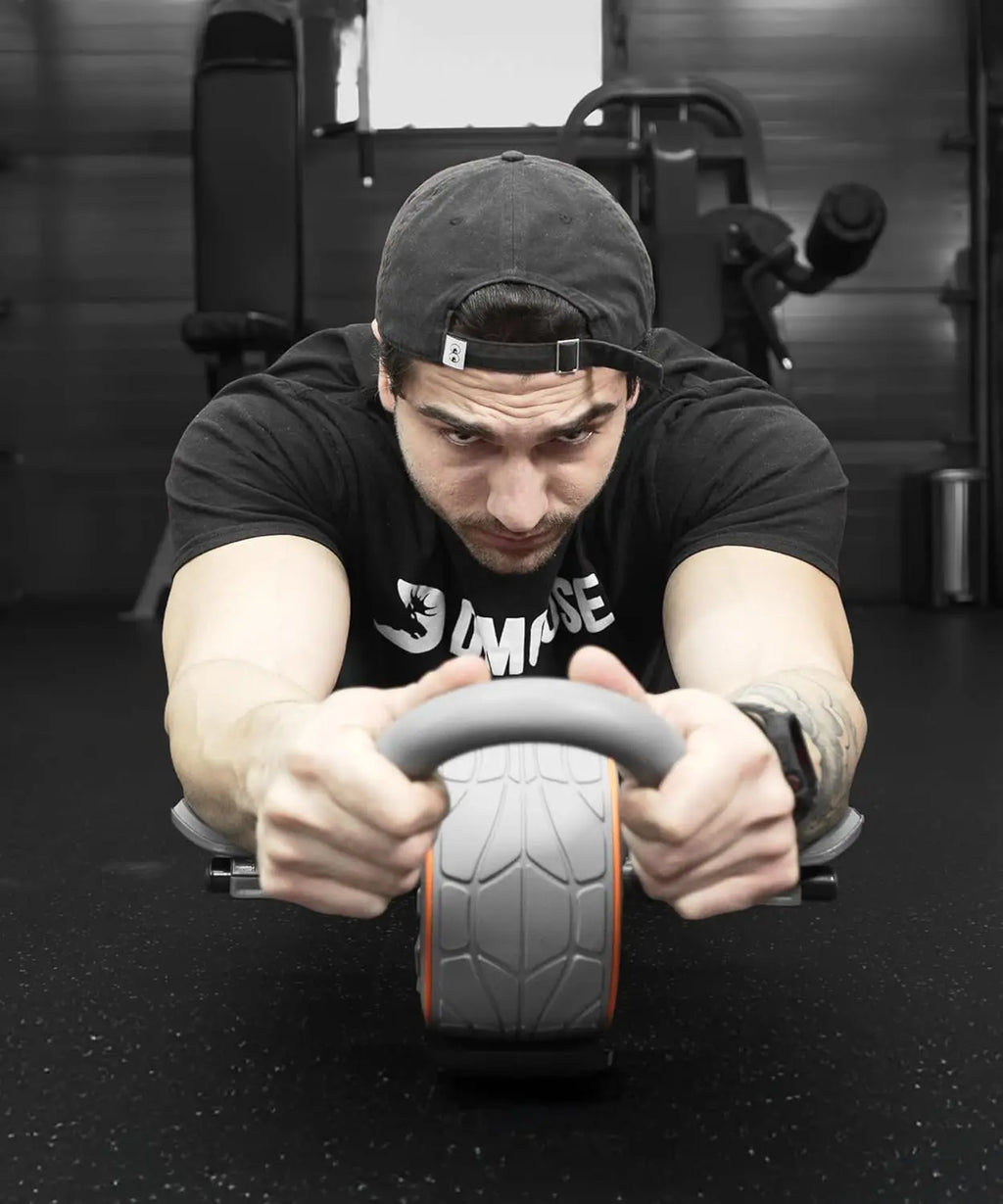 Ab Roller Wheel with Elbow Support & Knee Pads - Core Strength Trainer for Home Gym Workouts