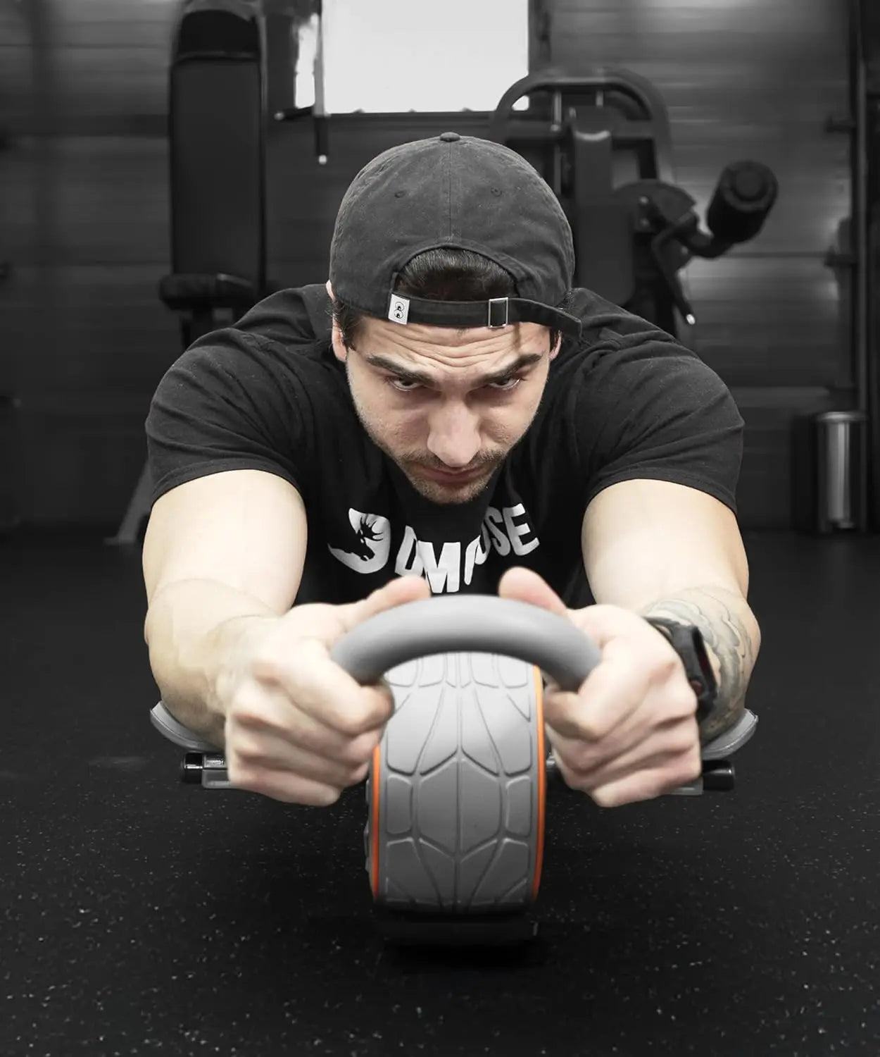 Ab Roller Wheel with Elbow Support & Knee Pads - Core Strength Trainer for Home Gym Workouts