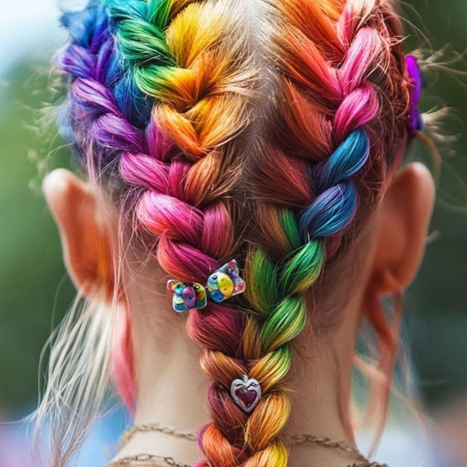 22 inch Colored Hair Extensions Straight Hairpiece, Colorful Hair Extensions Party Highlights Clip in Long Synthetic Hair Extens