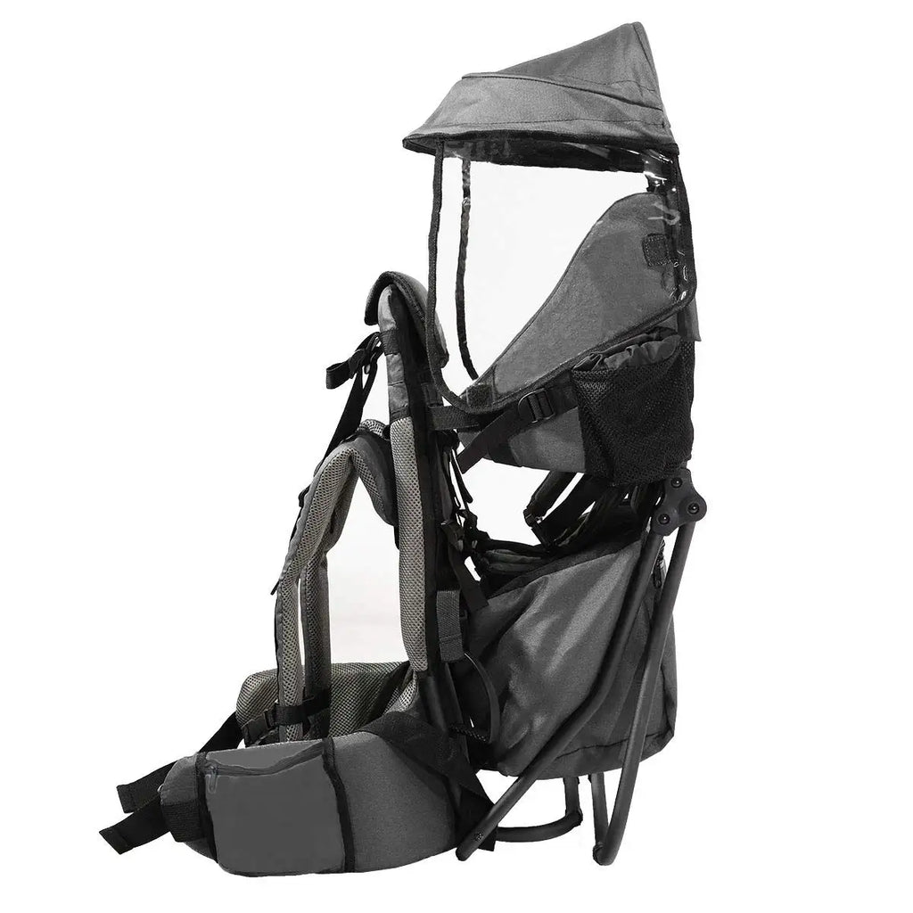 Baby Backpack Carrier, Grey, Toddler Hiking Backpack with Comfortable Seat, Adjustable Straps & Belt, Foldable Frame