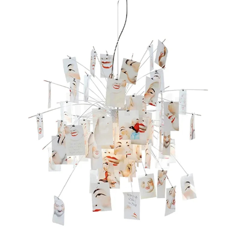 2025 New Minimalist Zettel Card Lamp Creative Decoration Card Pendant Lamp for Living Room Bedroom Study