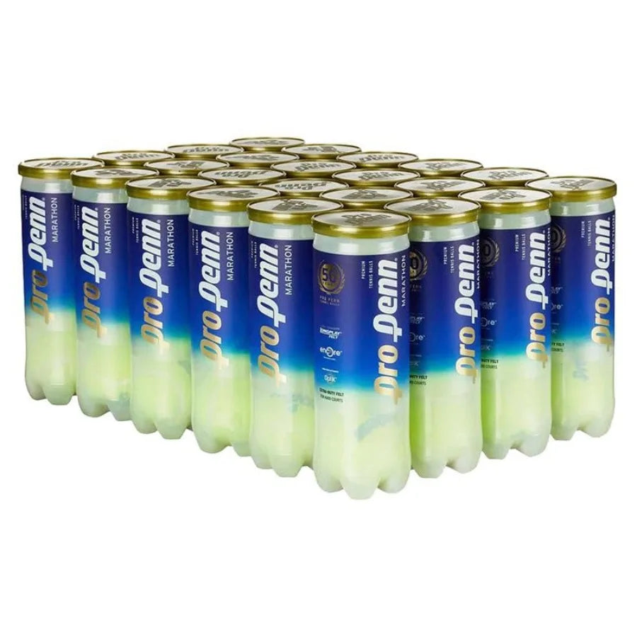 Pro Penn Marathon Extra Duty 24 Cans Tennis Balls for Court Use Yellow Durable High-Performance Design