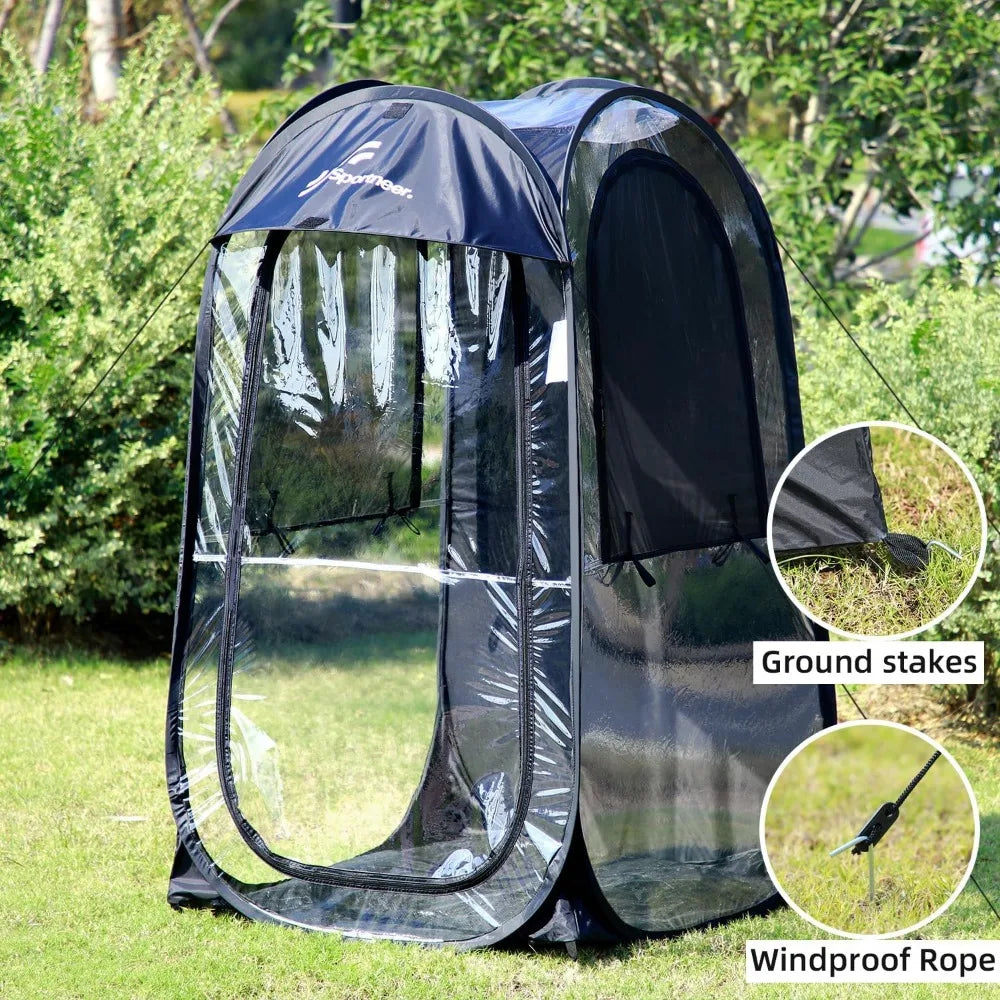 Compact 1-Person Pop-Up Shelter Tent with Enhanced Visibility for Cold Weather Outdoor Sports Activities - Lightweight and Porta