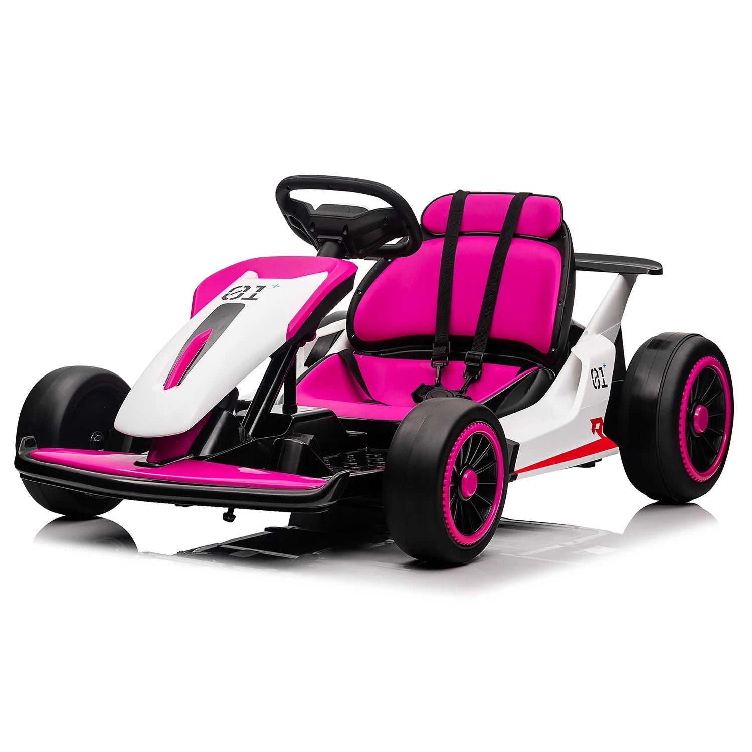 Go Kart, Electric Drift Kart Car with 24V 7Ah Outdoor Ride On Toy 2 * 200W Motor, 8.1 MPH, LED Lights 6-12 Years