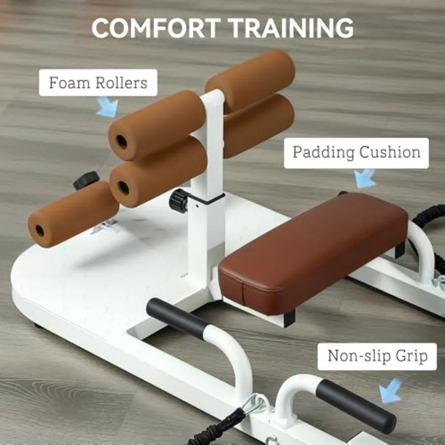 Foldable Sissy Squat Machine with Push Up Stand and Wheels for Home Gym Multipurpose Glute Workout Equipment in Black Compact a