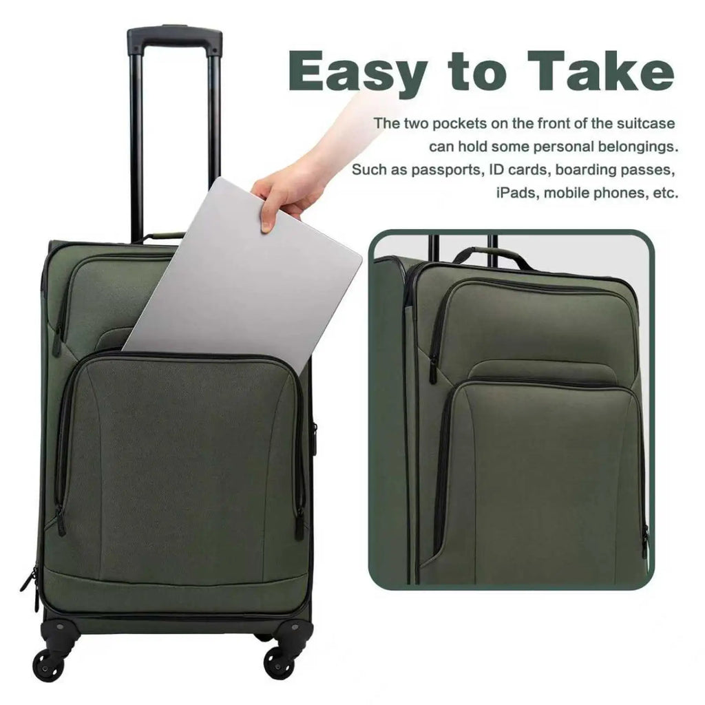 Softside Expandable Suitcase Set 5-piece Lightweight Rolling Luggage for Family Holidays and Business Trips