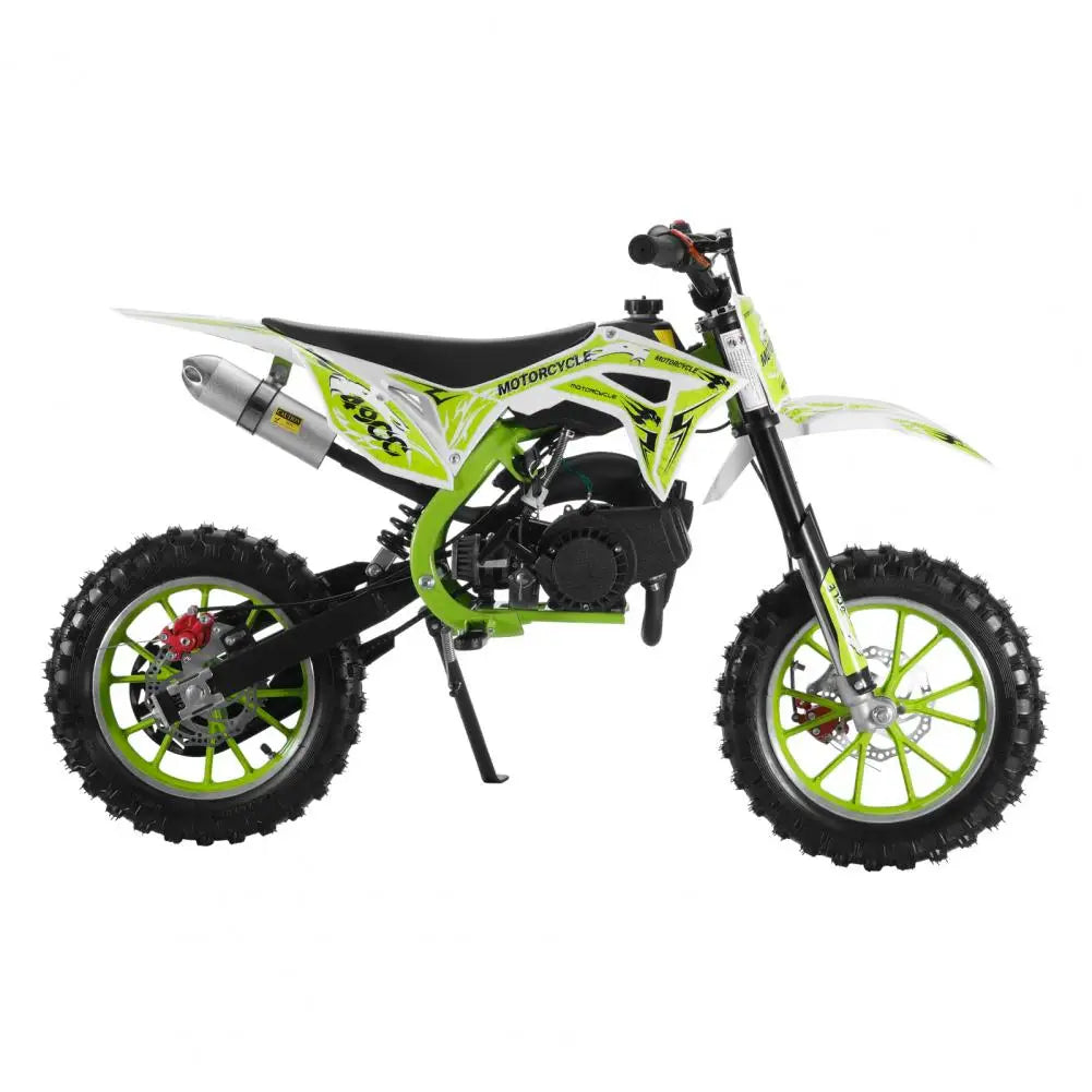 49cc 2-Stroke Kids Dirt Bike Gas Power Motocross Off Road Mini Motorcycle Pocket Motorbike Front Rear Disc Brakes Pull Start
