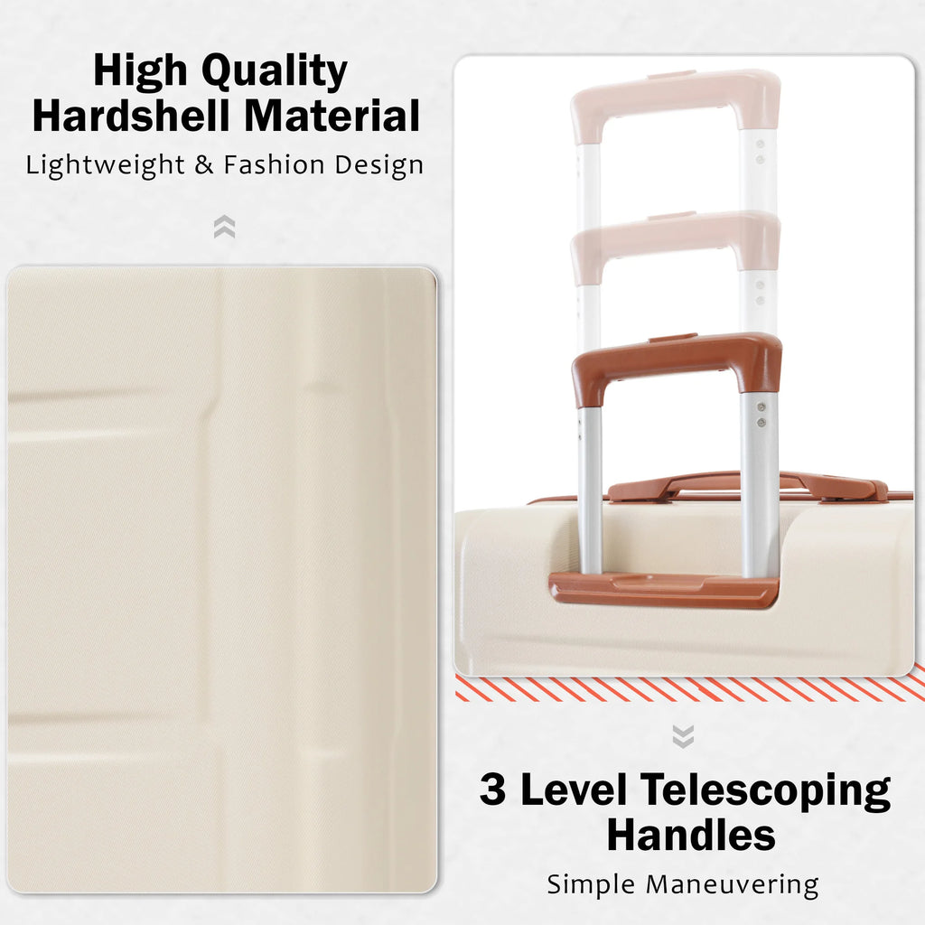 4 Piece Luggage Set with Bags Expanable Spinner Wheels ABS Lightweight Suitcase with TSA Lock 20inch+28inch