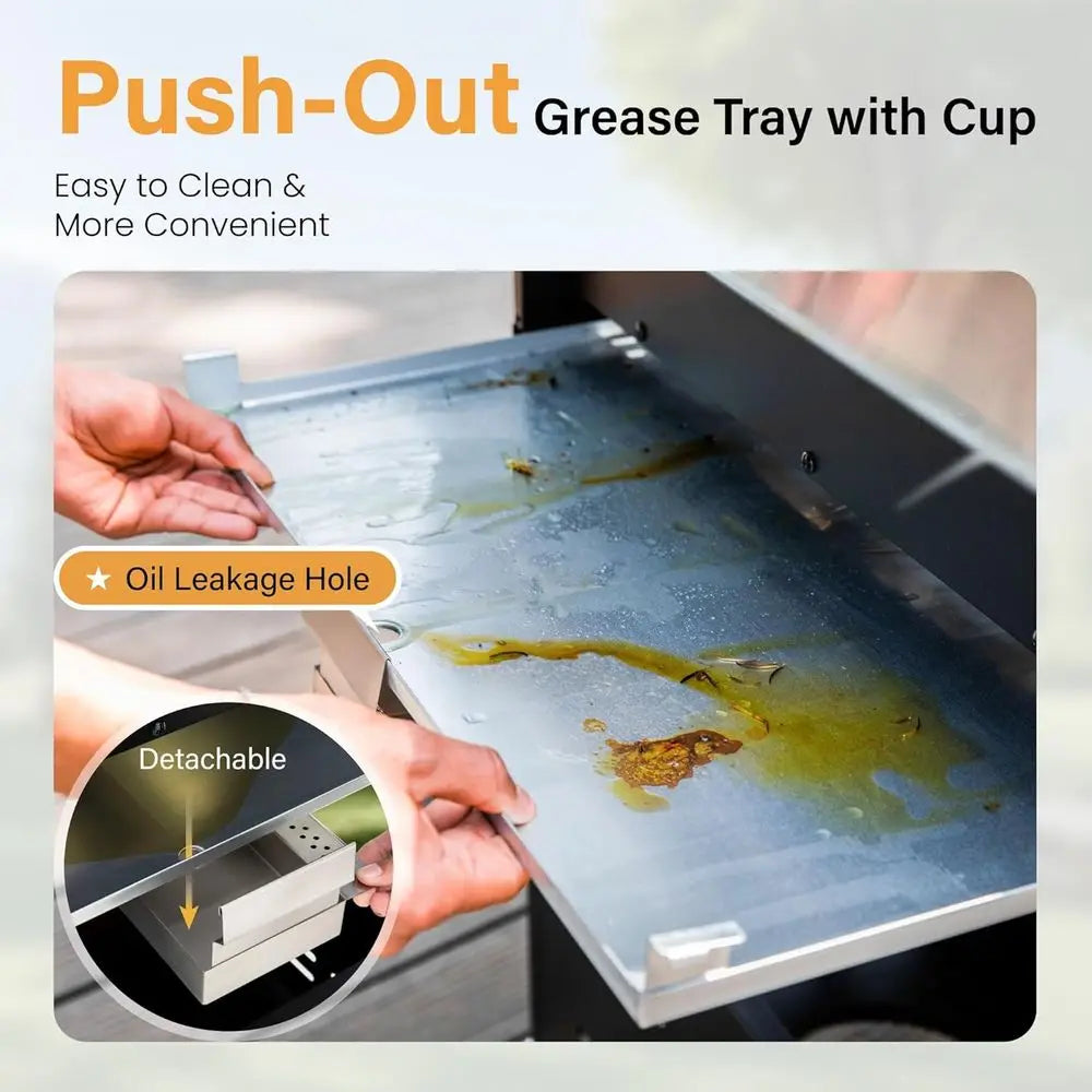 4-Burner Propane Gas BBQ Grill with Side Burner and Porcelain-Enameled Cast Iron Grates, Stainless Steel Barbecue Grills Outdoor