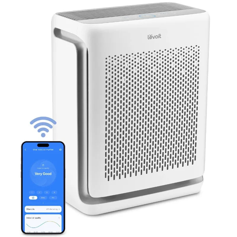 LEVOIT Vital 100S Smart Air Purifier for Medium Rooms, 3-stage Filtration for Airborne Particles