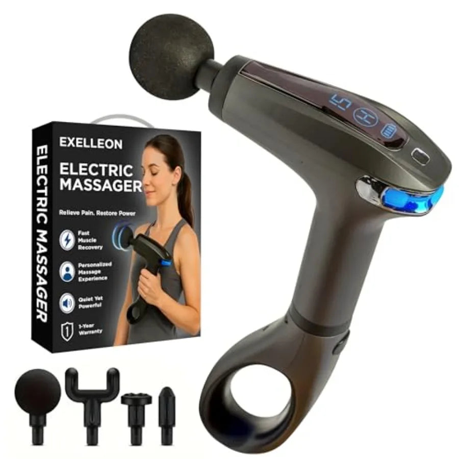 Massage Gun Deep Tissue Percussion Massager for Back and Neck Pain Relief Portable Handheld Muscle Massage Guns Travel-Friendly