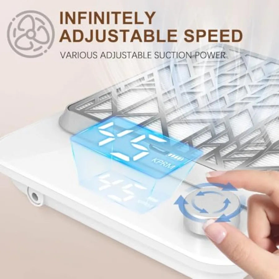 Cordless Nail Dust Collector Rechargeable Professional Dust Collector Nail Tech Vacuum Fan Dust Collector for Acrylic Nails