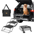 Durable 4-Step Dog Stairs Aluminum Foldable Structure 250lb Weight Limit Portable Pet Step for Cars Trucks and SUVs