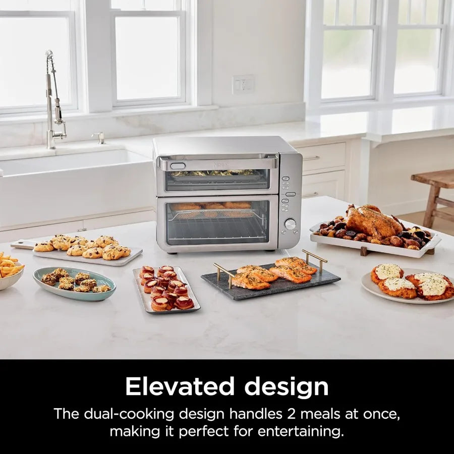 Air Fryer Toaster Oven Double Stack XL Countertop Oven with 12-in-1 Functions Designed for Cooking 4.5lb Chicken and 6lbs of Wi