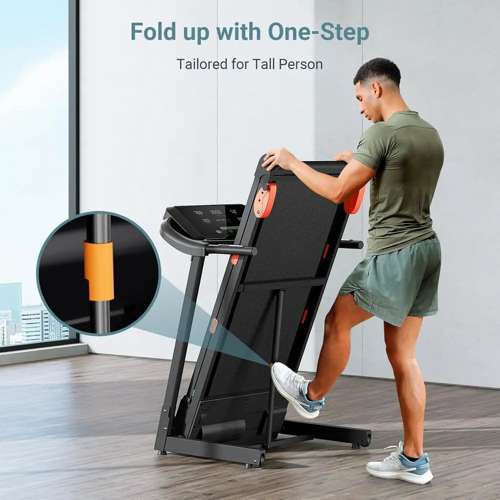 Adjustable Incline 3.0 HP Treadmill with Heart Rate Monitor and Wider Belt