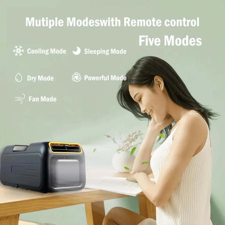 4500BTU Portable Air Conditioner 5in1 Cooling Unit with Installation Kit for Camping Tent Truck RV Van and Home Use Low Power C