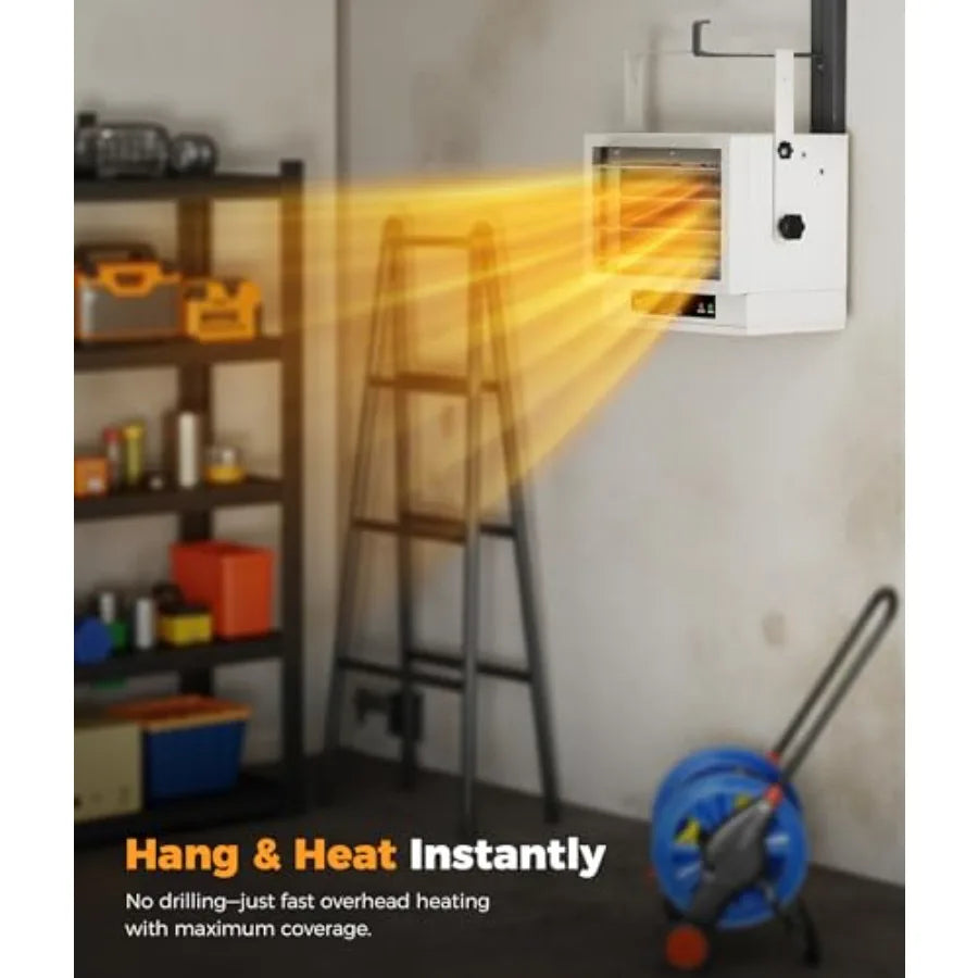 5000W 240V Electric Garage Heater for Indoor Use - Wall/Ceiling/Floor Mounted Industrial Heavy-Duty Shop Heater with Dual Overh