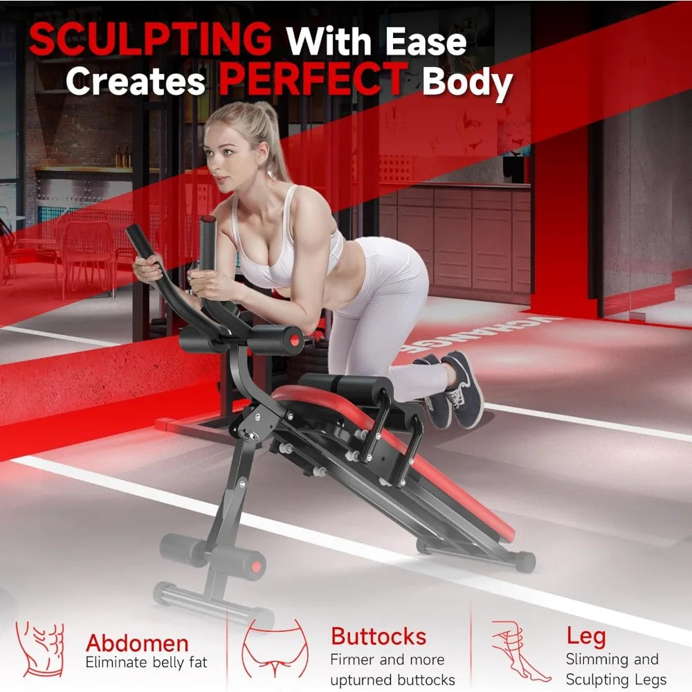 Folding abdominal trainer, adjustable abdominal trainer, abdominal core