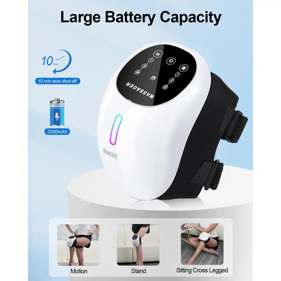 Massager with Heat amp Ice Pack, Cordless Infrared Massager for Knee Pain Relief, Adjustable Portable Device for Shoulder Elbow