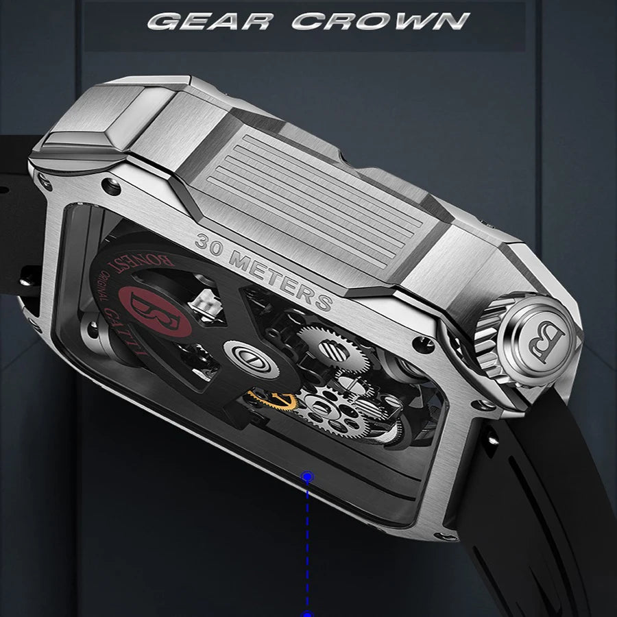 BONEST GATTI men's Watch Valentine's Day gift for your boyfriend: Men's automatic skeleton watch and luminous Watch BG5604