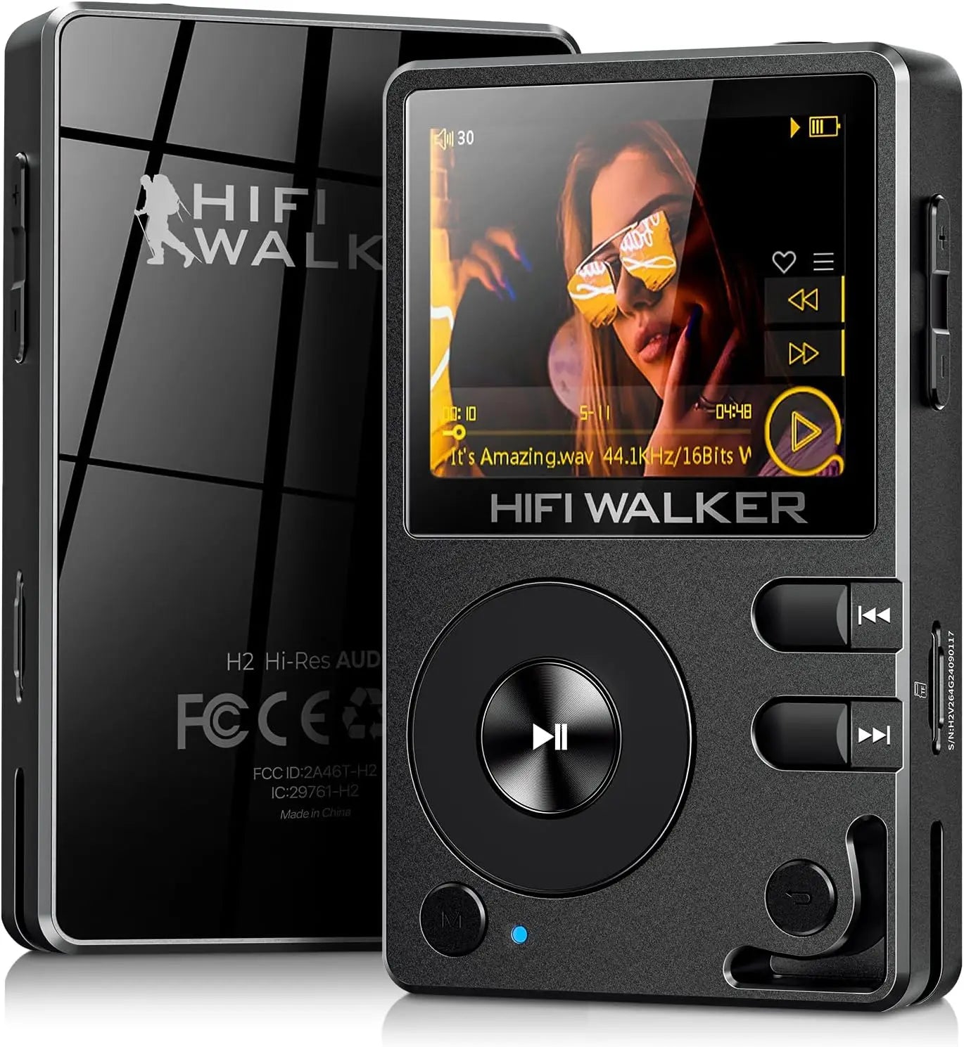 H2-128GB MP3 Player Bluetooth 5.2 Hi-Res FLAC DSD Lossless Audio Player, 2-Way Bluetooth, Supports 512GB SD Card