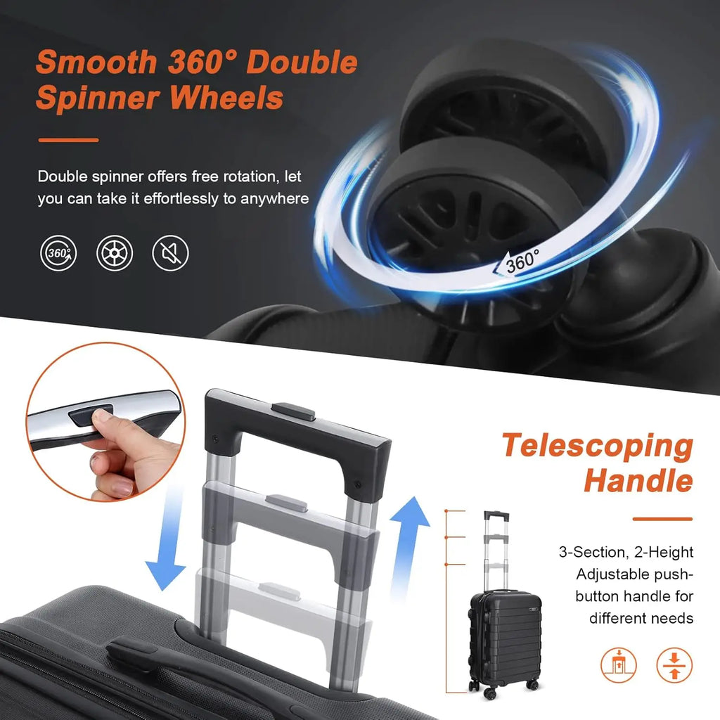 Luggage Set 3 Piece Hardside Expandable Luggage with Spinner Wheels Hardshell Lightweight Durable Suitcases Travel Carry Ons