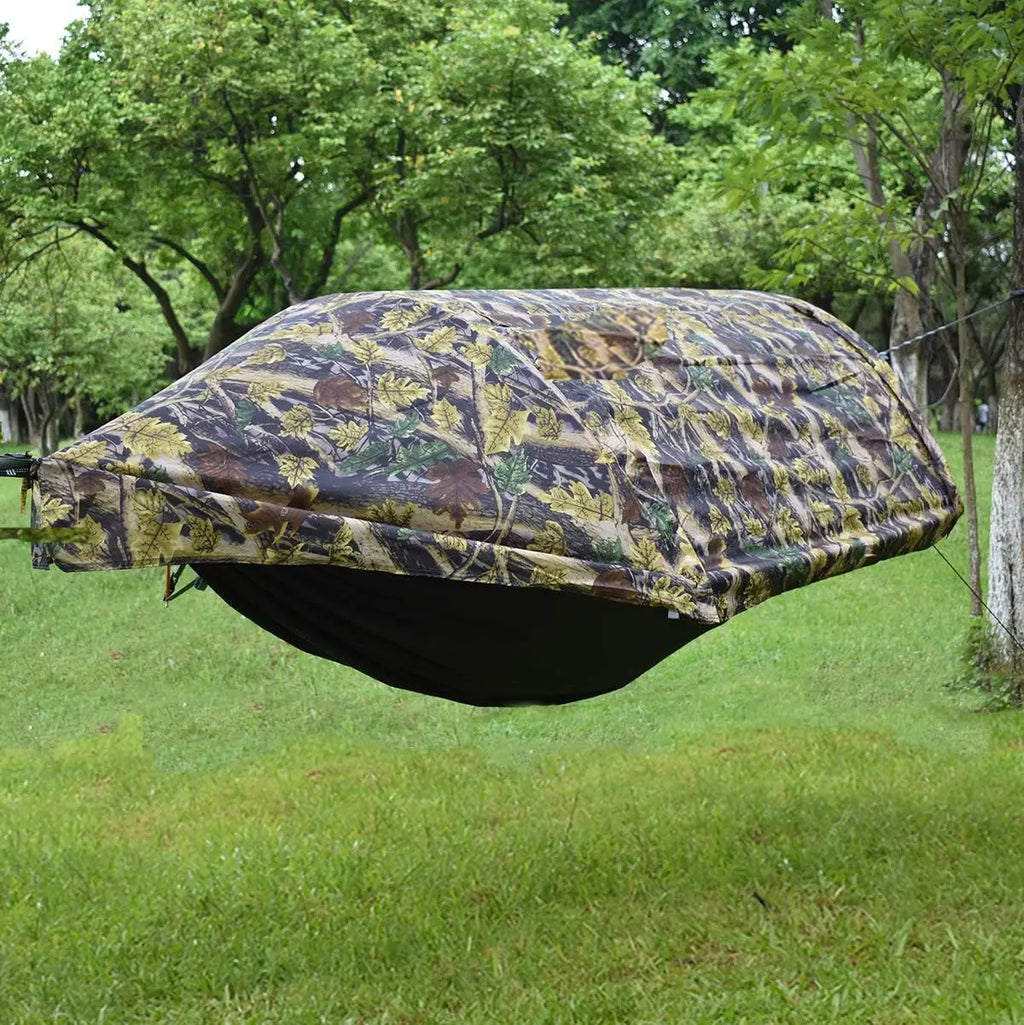 3-in-1 Camping Hammock with Mosquito Net and Rain Fly Cover, Supports 440lbs Load for Outdoor Adventures