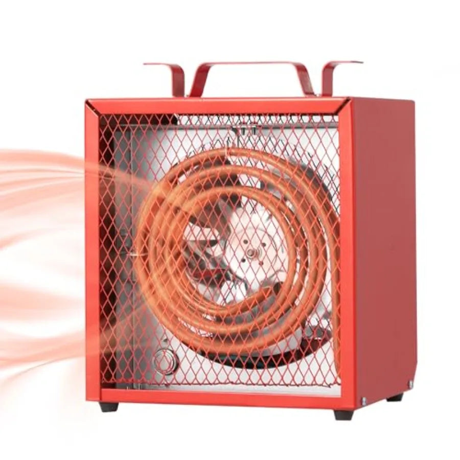 240V Fan-Forced Industrial Heater 4800W Workshop Utility Space Heater with Thermostat Control Overheat Protection Carry Handle