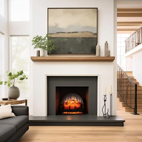 24 Free Standing Electric Fireplace Log Set Insert 750W/1500W Heater with 6 Flame Colors and 5 Brightness Levels Crackling Soun