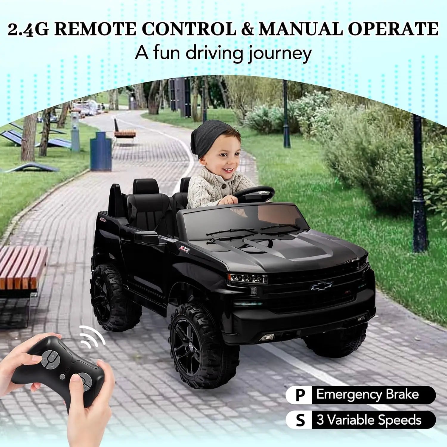 24V 9AH Electric Car for Kids with Remote Control 2 Motors Battery Powered Extra Large Seats LED Headlights Music Ride On Toys