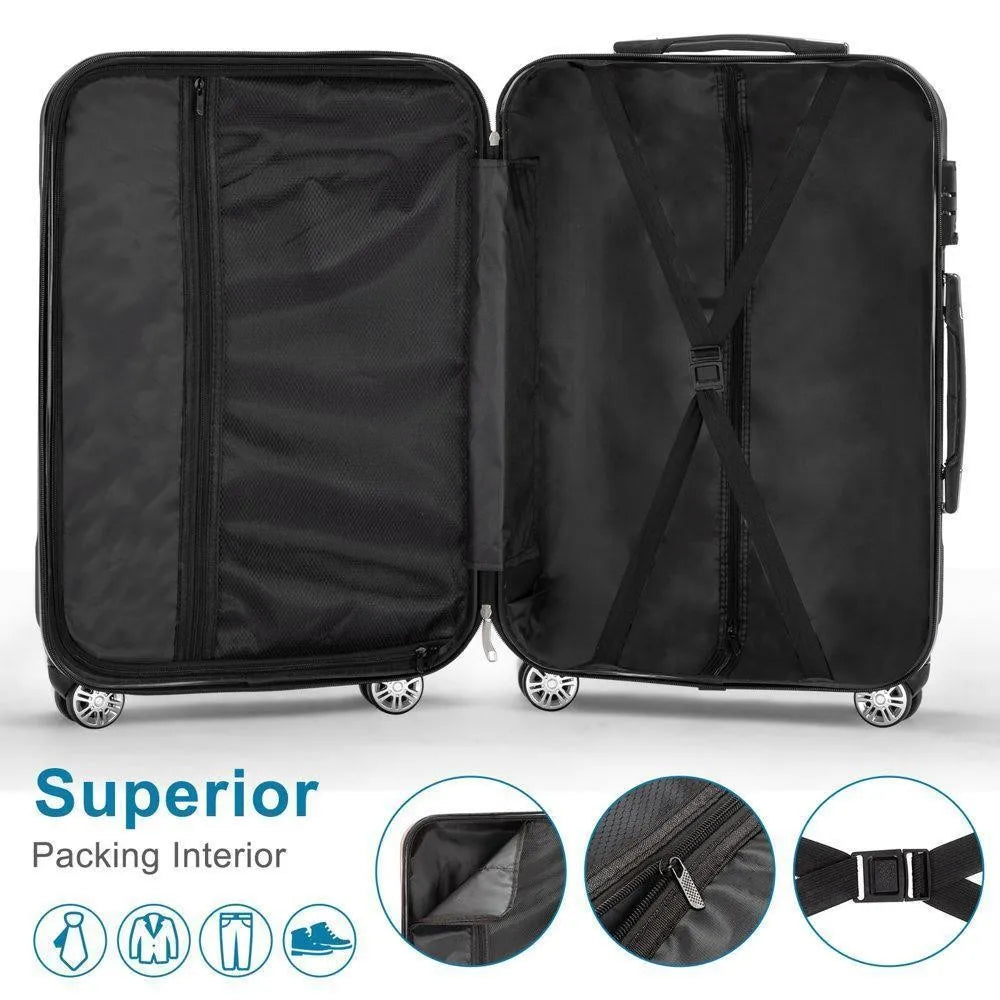 4 Piece Suitcase Luggage Set Hardside Suitcases with Wheels ABS TSA Lock
