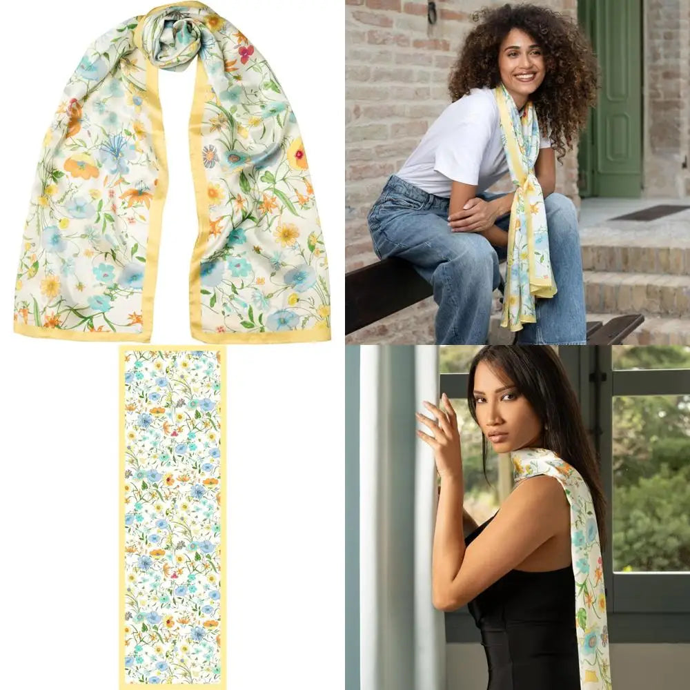 Italian Crafted 100% Silk Long Fashion Scarves for Women - Luxurious Style & Comfort