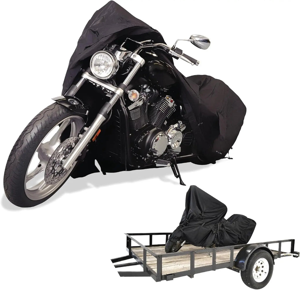 Heavy-Duty Waterproof Motorcycle Cover, 600D Polyester, Fits Up to 96 Inches, All-Weather Protection